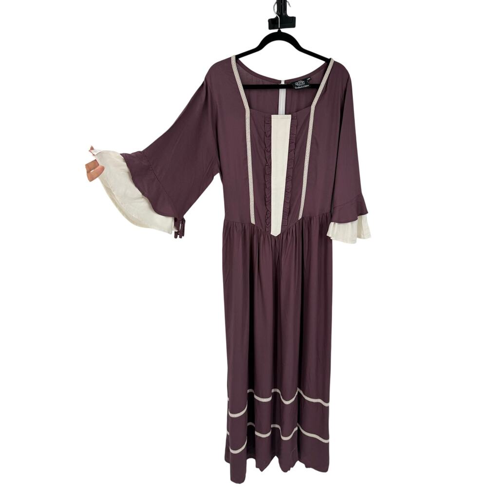 Bohee Wohee Womens 2X Prairie Maxi Dress Purple Regency Renaissance Festival